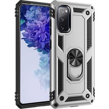 Kvy Samsung Galaxy S20 Fe Yüzüklü Standlı Vega Kılıf + Nano Ekran Koruyucu