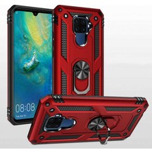 Kvy Huawei Mate 30 Lite Yüzüklü Standlı Vega Kılıf + Nano Ekran Koruyucu