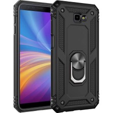 Kvy Samsung Galaxy J4 Plus Yüzüklü Standlı Vega Kılıf + Nano Ekran Koruyucu