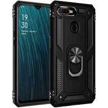 Kvy Oppo A5S Yüzüklü Standlı Vega Kılıf + Nano Ekran Koruyucu