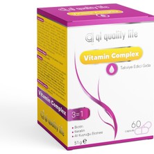 Quality Life Hair Vitamin Complex Biotin Keratin At Kuyruğu Selenyum Çinko Folik Asit Saç Vitamini 60 Tablet