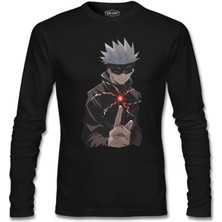 Llord T-Shirt Llordd T-Shirt Naruto Gojo Saturo Siyah Erkek SweaT-Shirt