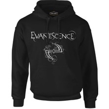 Llord T-Shirt Llordd T-Shirt Evanescence Logo Iı Siyah Erkek Fermuarsız Kapüşonlu