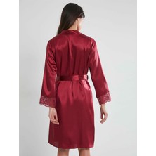 Pierre Cardin  Pierre Cardin Dantel Detay Saten Gecelik Sabahlık Takımı 4265