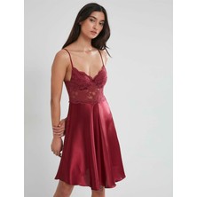 Pierre Cardin  Pierre Cardin Dantel Detay Saten Gecelik Sabahlık Takımı 4265