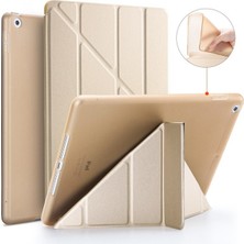 MobaxAksesuar iPad 2 3 4 Kılıf Trifolding Arkası Silikon Smart A1395 A1396 A1397 A1416 A1430 A1403 A1458 A1459-460