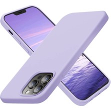 Case 4U Apple iPhone 13 Pro Kılıf Lansman Içi Kadife Soft Yumuşak Dokulu Liquid Silikon Lila