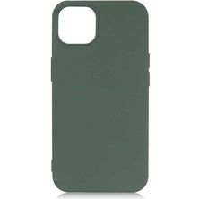 Case 4U Apple Apple iPhone  13 Mini Kılıf Lansman Içi Kadife Soft Yumuşak Dokulu Liquid Silikon Koyu Yeşil
