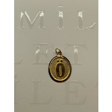 Milet Kuyumculuk 14 Ayar Altın Ö Harfi Nostalji Oval Kolye Ucu