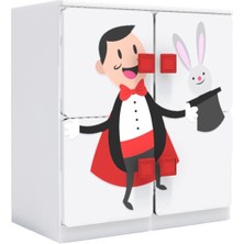 Woody Life 4 Kapaklı Çocuk Odası Anaokulu Kreş Dolap Sirk Temalı