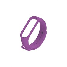 Oso Kordon Xıaomı Mi Band 5/6  Uyumlu Silikon Kordon - Mor - Tek Beden