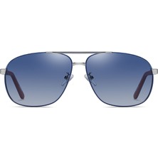 Zaklina Erkek Aviator Polarize Güneş Gözlüğü Büyük Boy Kare Metal Çerçeve (Yurt Dışından)