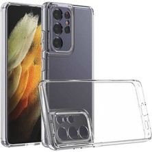 Case World Samsung Galaxy S21 Ultra Kapak Sert Silikon Şeffaf Kılıf