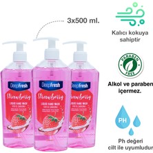 Deep Fresh Meyveli Sıvı Sabun Çilekli 3 x 500 ml