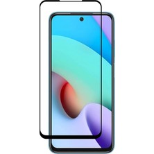Microcase Xiaomi Redmi 10 Tam Kaplayan Çerçeveli Tempered Ekran Koruyucu - Siyah