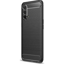 Microcase Oneplus Nord Ce 5g Brushed Carbon Fiber Silikon Kılıf - Siyah