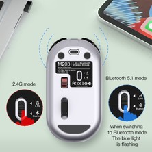 Westemory 2.4g Kablosuz Bluetooth 5.0 Şarj Edilebilir Sessiz Çok Düğmeli Fare (Yurt Dışından)