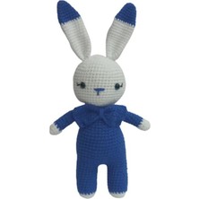 Oyuncak Park Saks Mavisi Miniş Tavşan Uyku Arkadaşı Amigurumi Organik Oyuncak