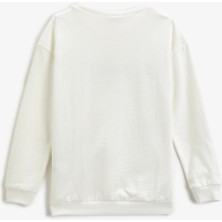 Koton Yazı Baskılı Sweatshirt Bisiklet Yaka Pamuklu