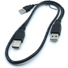 PlatoonUSB Erkek Erkek Y Kablo 2 Li USB Kablo Erkek Erkek USB HDD Kablosu