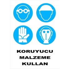 Burada Reklam - Koruyucu Malzeme Kullan Etiket Yapıştırma Sticker 17X25 cm