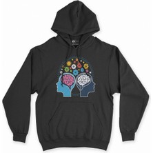 Cix Cix Mindful Düşünce Siyah Kapşonlu Sweatshirt Hoodie