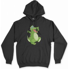 Cix Cix Timsah Siyah Kapşonlu Sweatshirt Hoodie