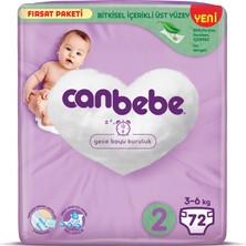 Canbebe 2 Beden Bebek Bezi 3-6kg Fırsat Paketi 72 Adet