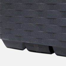 Sadece Nette Tekerlekli Rattan Örgülü Bahçe Depolama Sandığı