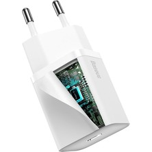 Baseus Apple iPhone 12 Mini Uyumlu 20W Hızlı Şarj Adaptörü + Type-C To Lightning 1m Şarj Kablosu
