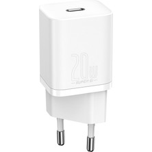 Baseus Apple iPhone 12 Pro Uyumlu 20W Hızlı Şarj Adaptörü + Type-C To Lightning 1m Şarj Kablosu