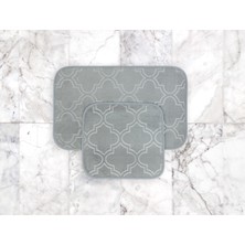 Madame Coco Alsatia 2'li Banyo Paspası - Açık Mavi - 50X80 + 45X50 cm