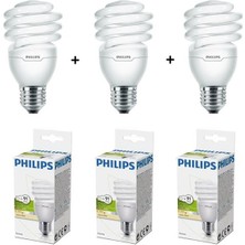 Philips 2700K Enerji Tasarruflu Spiral Ampul - 1883 Sarı Işık 3 Adet