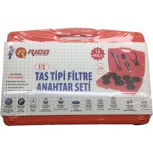 Rico KK1233 Taş Tipi Filtre Anahtar Seti Takımı 1/2" 12 Parça