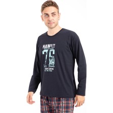 Tampap Erkek Baskılı Pijama Takımı Uzun Kollu Tampap 2170