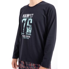 Tampap Erkek Baskılı Pijama Takımı Uzun Kollu Tampap 2170
