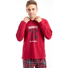 Tampap Erkek Baskılı Pijama Takımı Uzun Kollu Tampap 2170