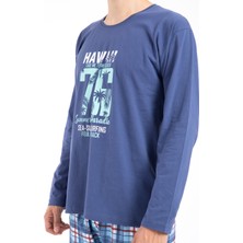 Tampap Erkek Baskılı Pijama Takımı Uzun Kollu Tampap 2170