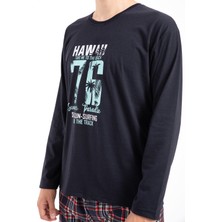 Tampap Erkek Baskılı Pijama Takımı Uzun Kollu Tampap 2170