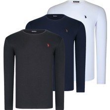 Dewberry Üçlü Set T8588 Dewberry Yuvarlak Yaka Erkek -Siyah-Beyaz-Lacivert