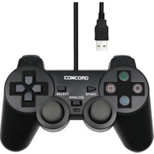 Concord Titreşimli USB Kablolu Joystick Gamepad Oyun Kolu Pc Bilgisayar Laptop Uyumlu