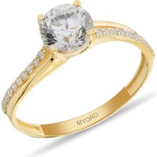 MYOROGOLD 14 Ayar Altın Tektaş Yüzük