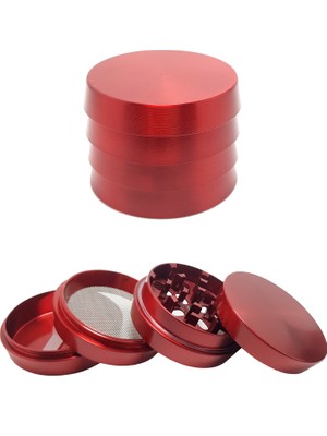 Falconetti Kırmızı 52MM. 4 Katlı Grinder Herbal Öğütücüsü Parçalayıcı RB84KR