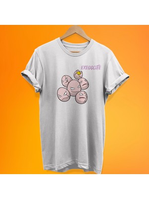 Remonz Pokemon Exeggcute Baskılı %100 Pamuk Oversize T-Shirt Büyük Beden Tişört
