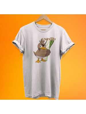 Remonz Pokemon Farfetch'd Baskılı %100 Pamuk Oversize T-Shirt Büyük Beden Tişört