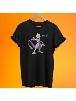 Remonz Pokemon Newto Baskılı %100 Pamuk Oversize T-Shirt Büyük Beden Tişört