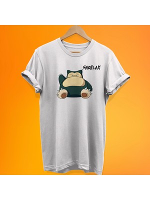 Remonz Pokemon Snorlax Baskılı %100 Pamuk Oversize T-Shirt Büyük Beden Tişört