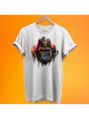 Remonz King Kong Baskılı %100 Pamuk Oversize T-Shirt Büyük Beden Tişört