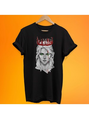 Remonz Kanlı Taç Baskılı %100 Pamuk Oversize T-Shirt Büyük Beden Tişört