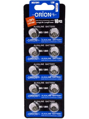 Orion Ag3 LR41 392A 1.5V Alkalin Pil 10'lu